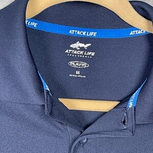 Attack Life by Greg Norman Navy Polo with Bright Blue Trim